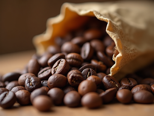 Grãos de café especiais prontos para torra