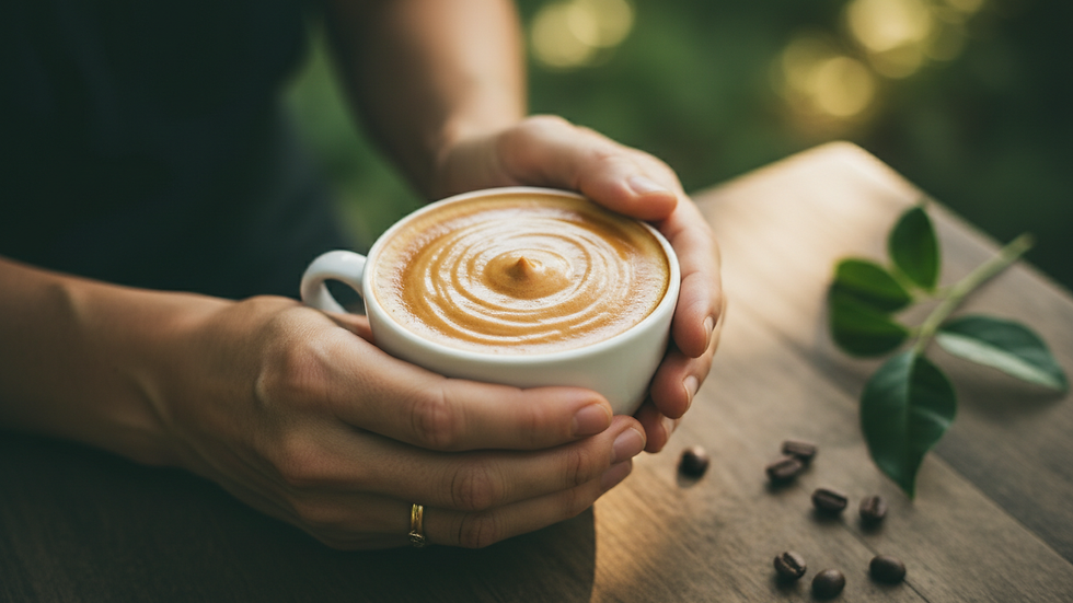 Close-up de uma xícara de café com crema perfeita