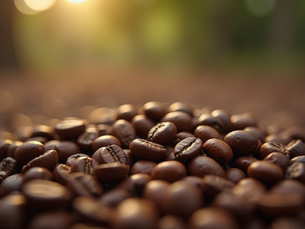 Grãos de café Jacu torrados artesanalmente, evidenciando sua textura e cor