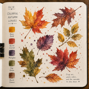 autumn leaves journal page