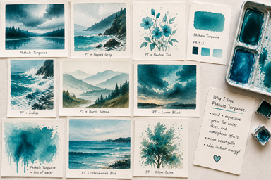 phthalo turquoise watercolor