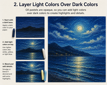 layering oil pastels