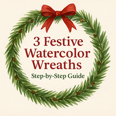 🎀 3 Festive Watercolor Wreaths: Step-by-Step Guide