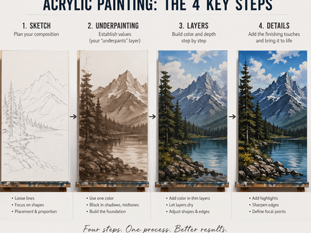 4 step acrylic painting