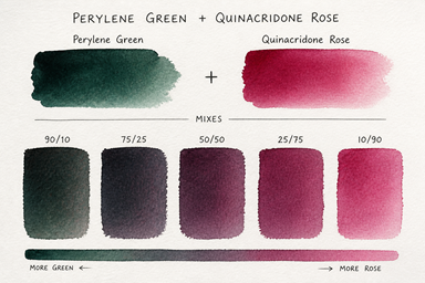 perylene green & quinacridone rose