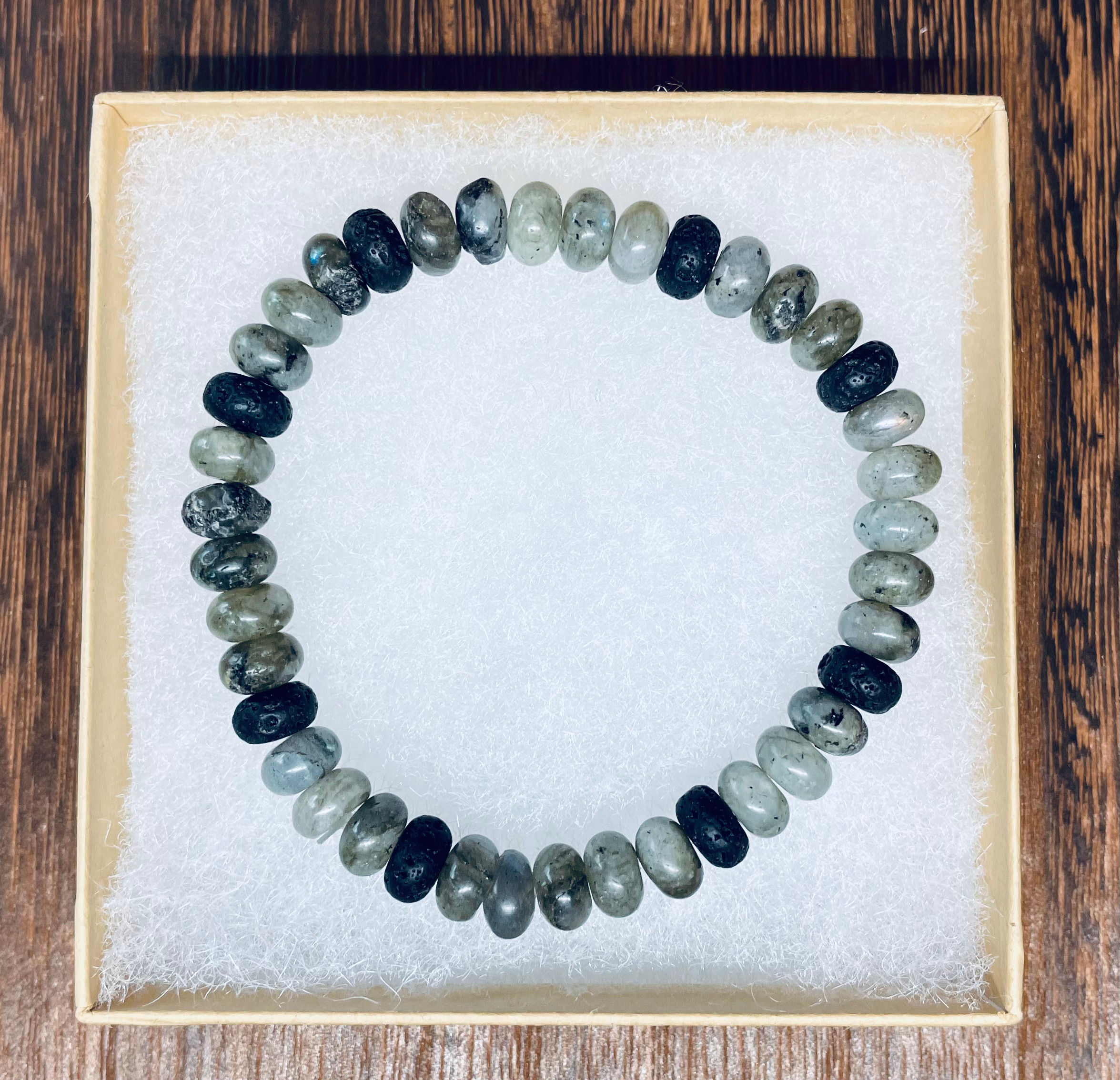 Labradorite Beads and Lava Stone Discs