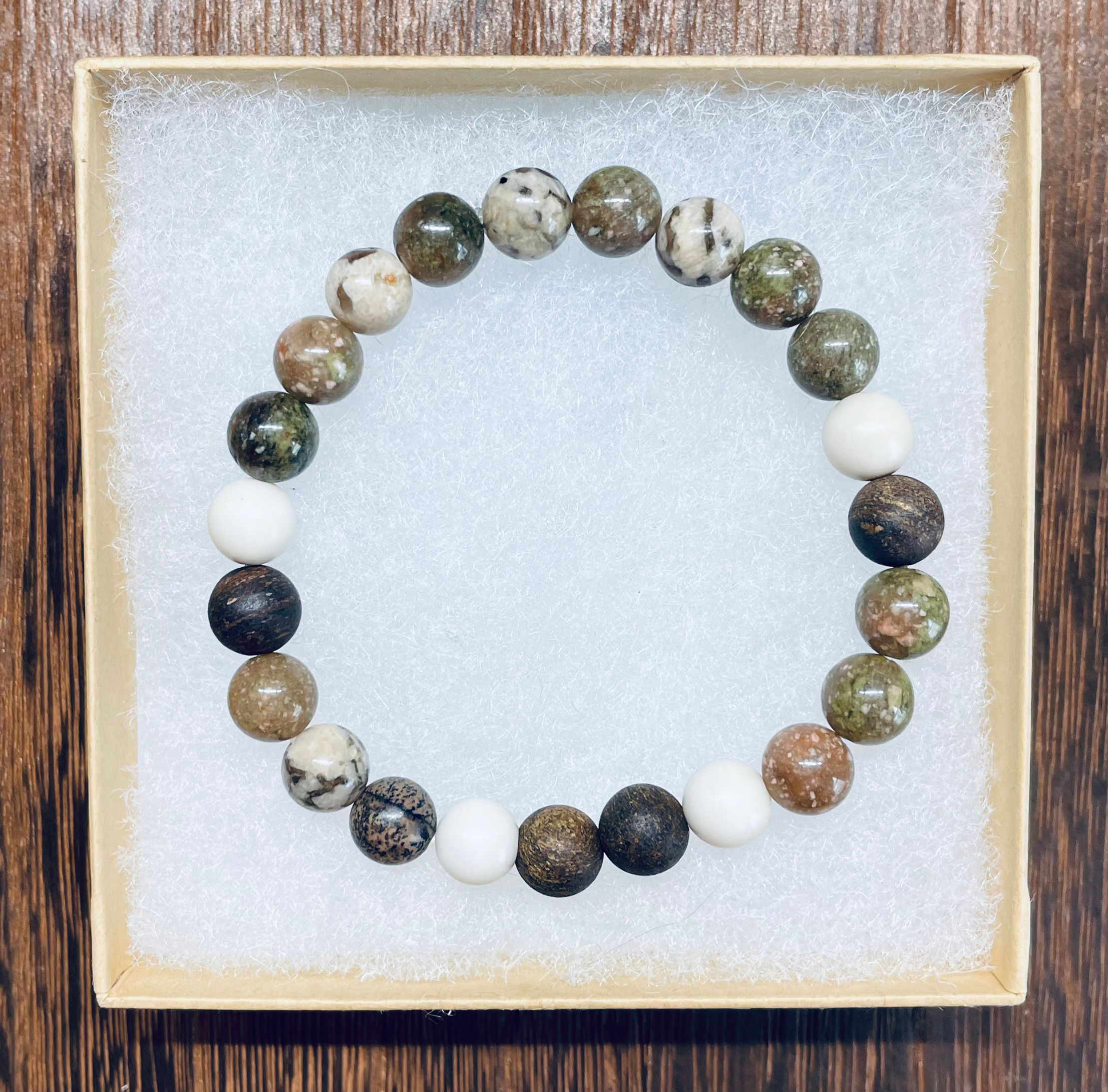 Autumn Jasper and white Jade