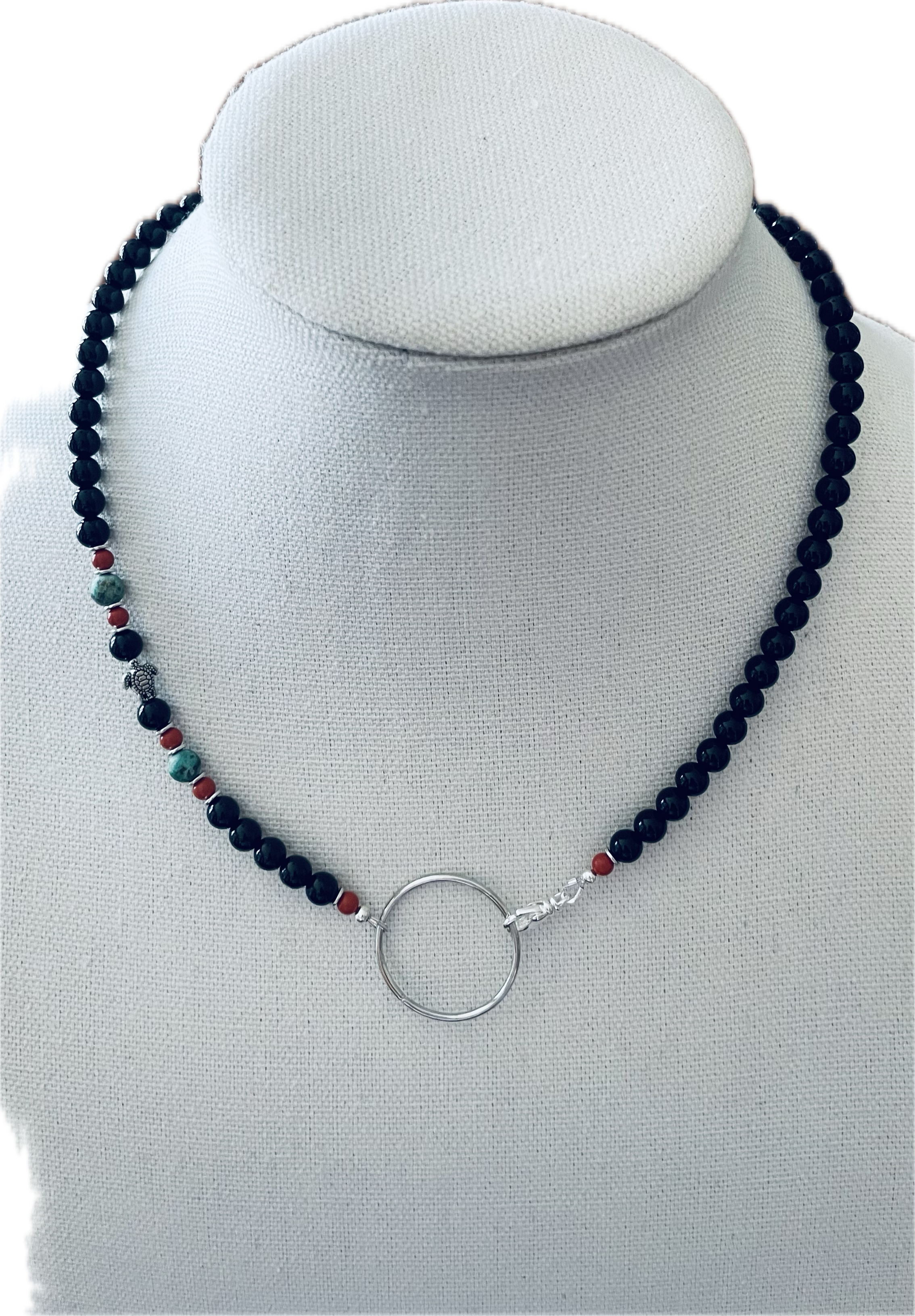 Black Onyx Eye Glass Necklace