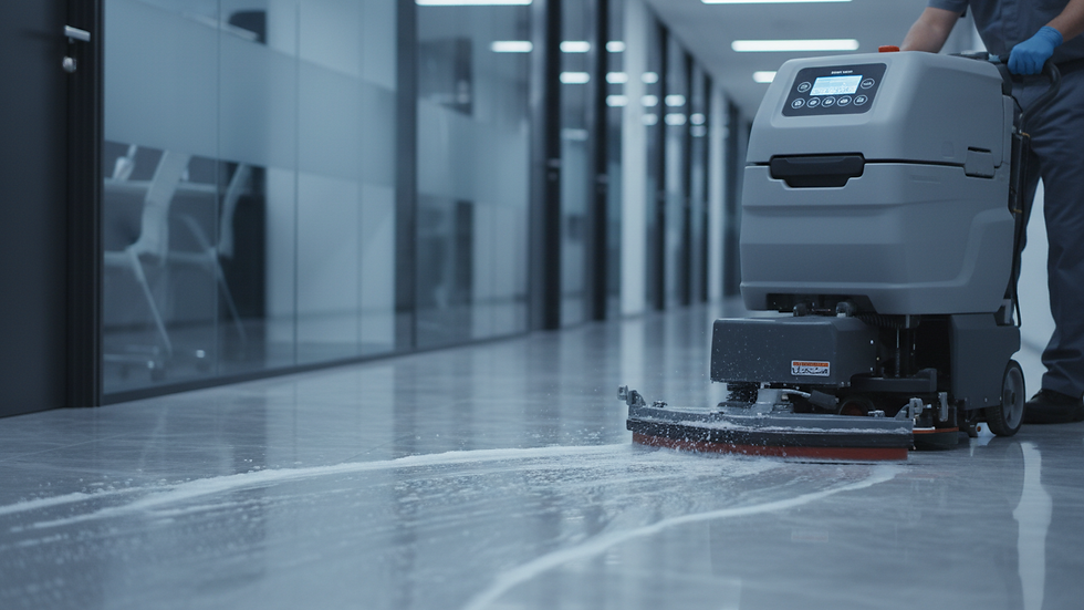 Close-up view of professional cleaning equipment in use
