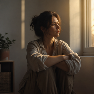 Person preparing for a QHHT Toronto session in a calm setting reflecting before a hypnosis experience
