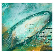 "Curve of the Bay" Abstract Acrylic painting on paper by Louise Sharps £150