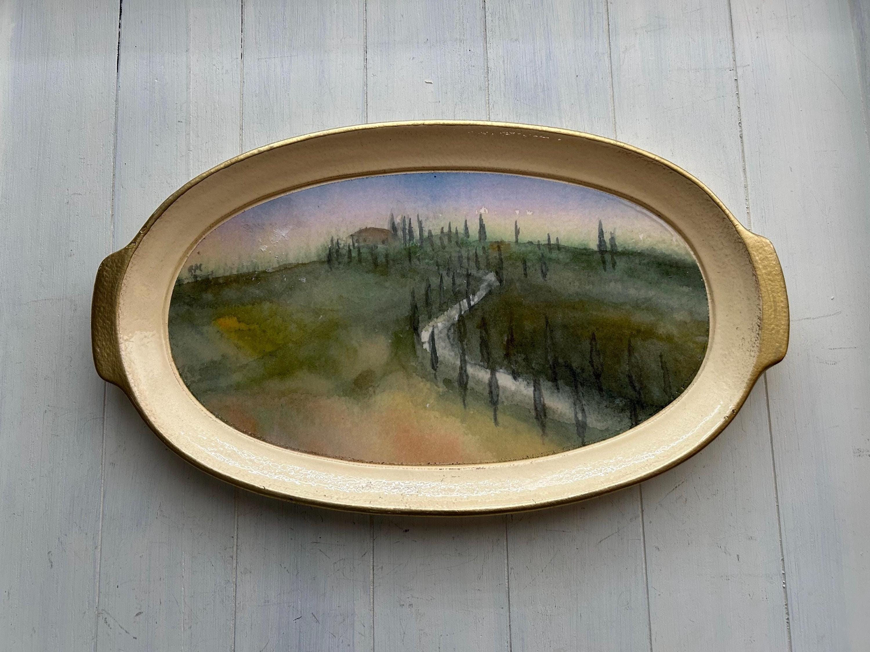 Vintage Italian Serving Tray: Tirinnanzi Firenze Countryside Decor