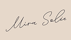 Handwritten logo of Artist Mira Solée on a light beige background