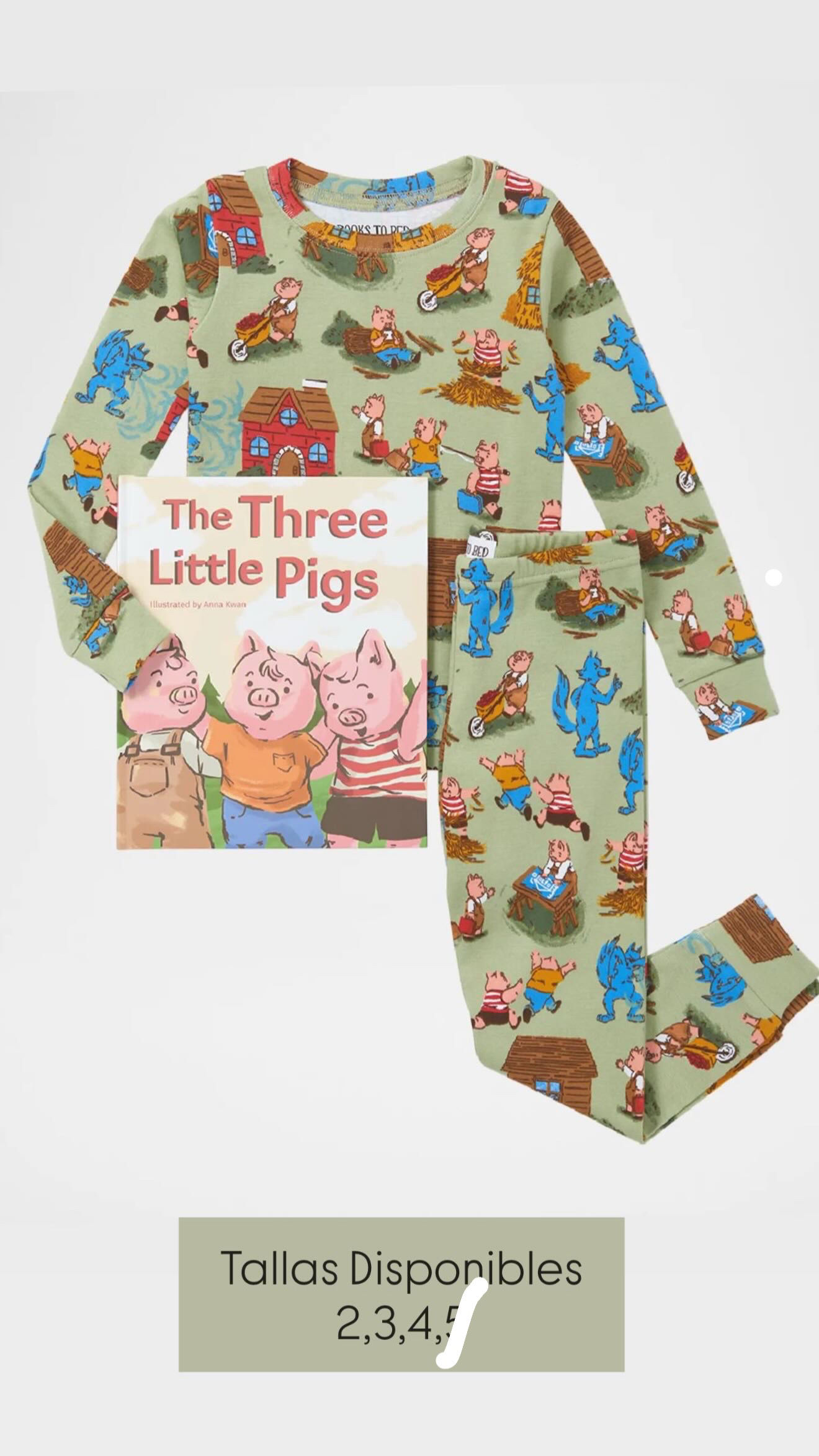 Pijama y Libro Los 3 Cerditos