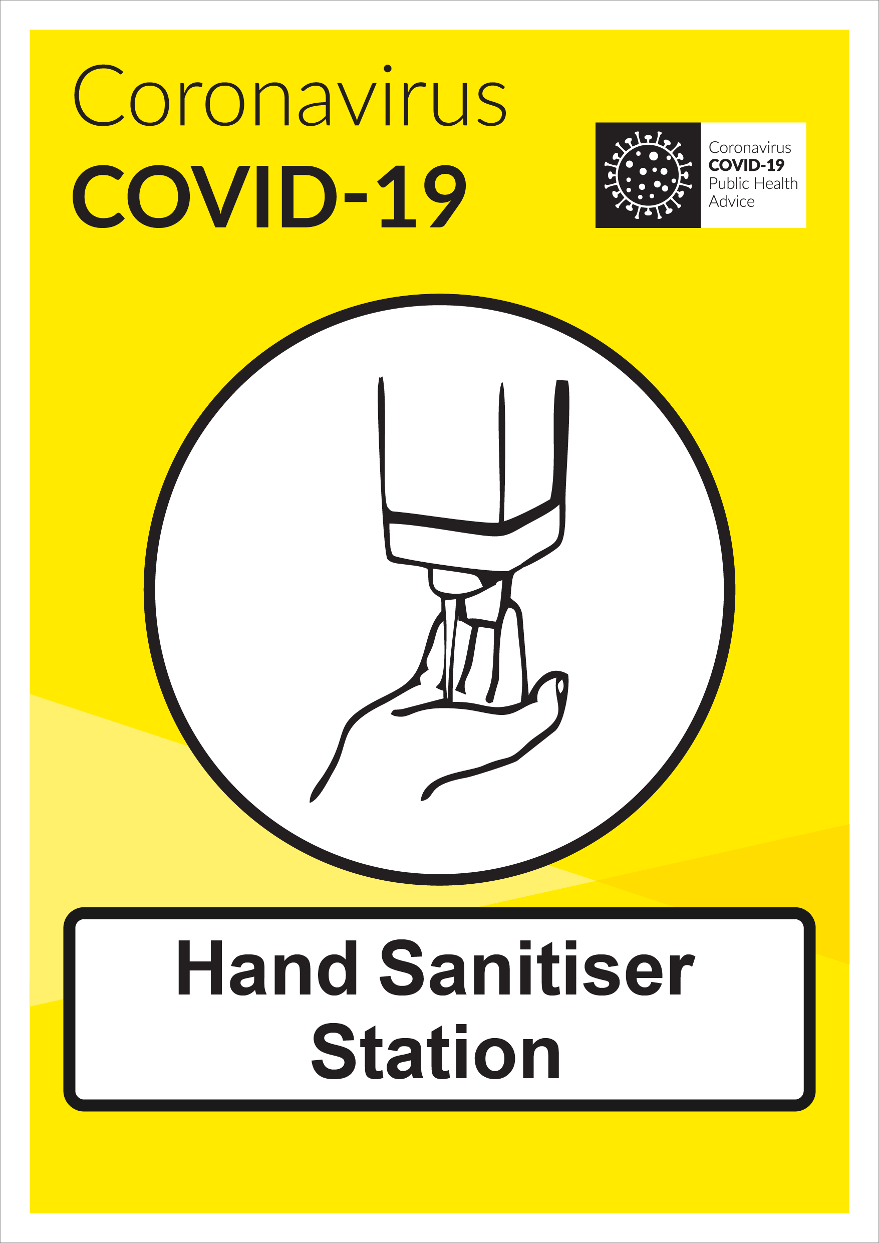 CoVid-19 Hand Sanitiser A3 PVC Wall-mounting sign