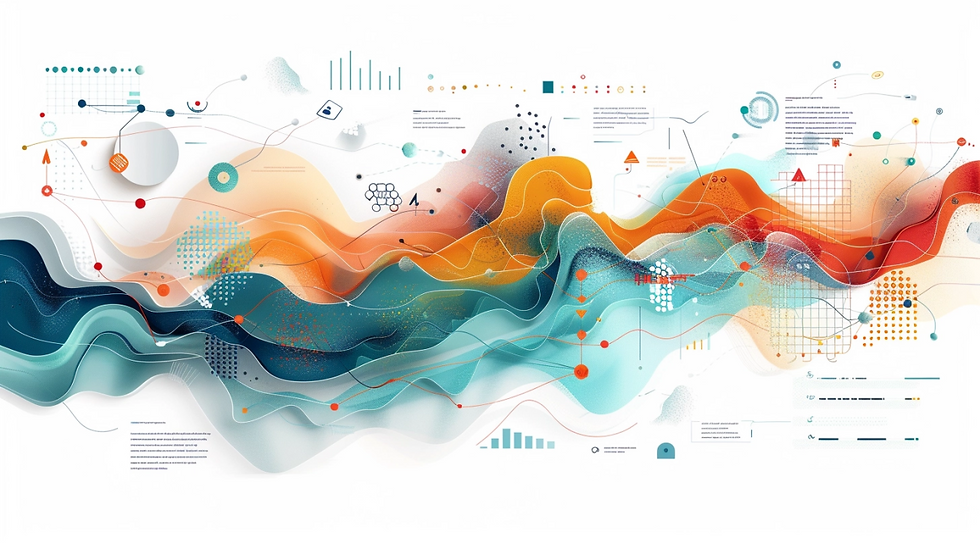 An illustration blending the movement of water with business strategy