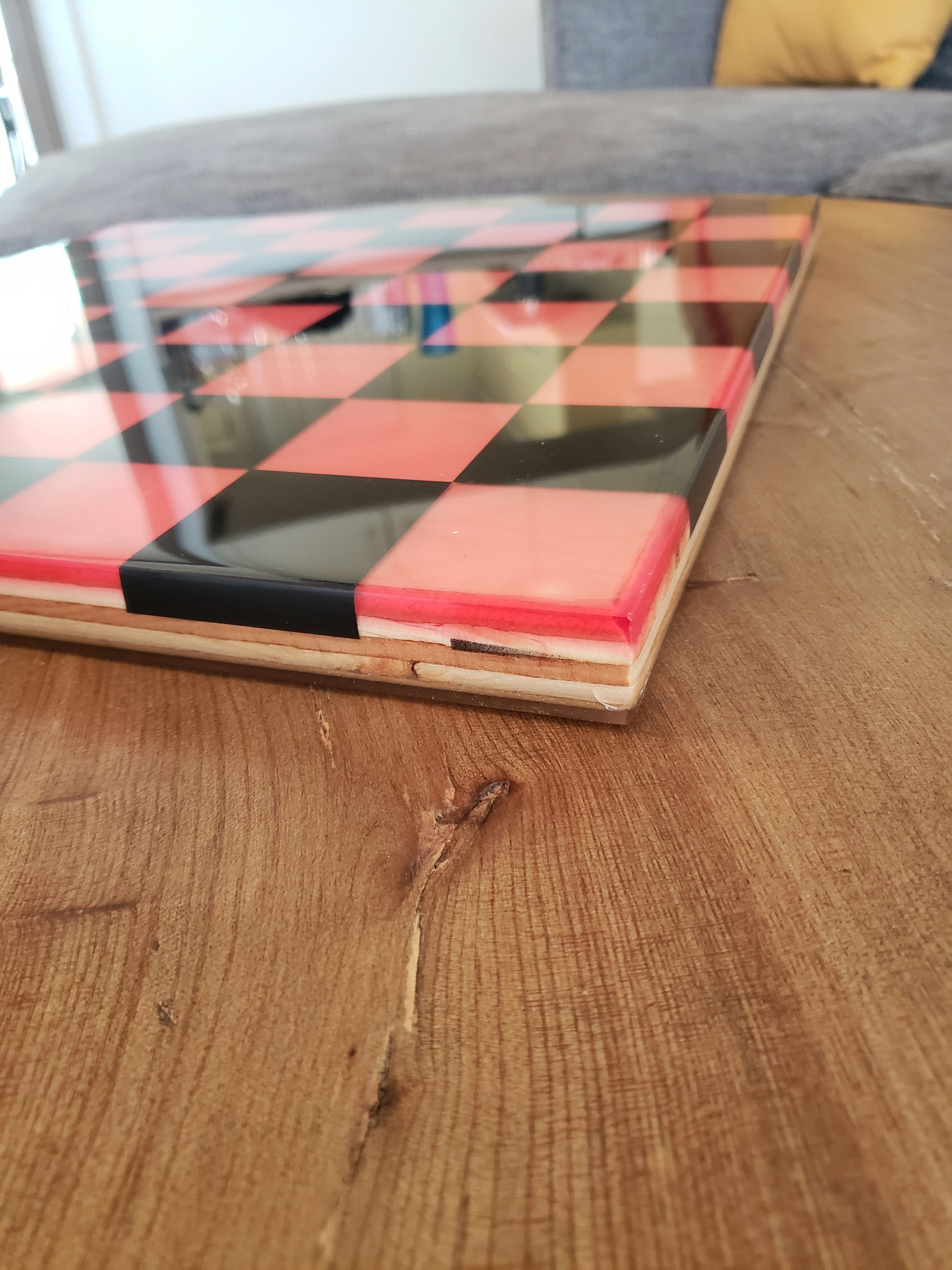 Red Resin Color Chessboard (gloss finish)