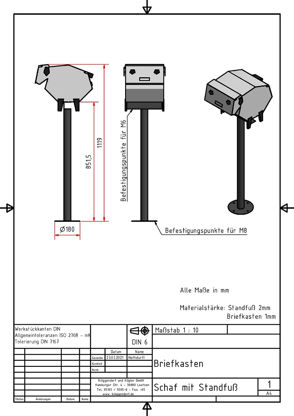 Miniaturbild: Schaf-Briefkasten