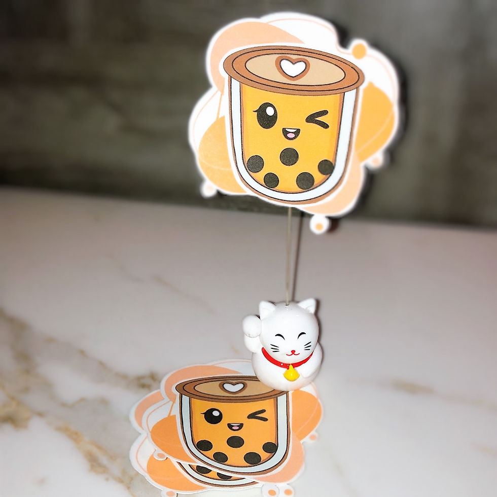 Red Thai Milk Tea Boba - Glossy Sticker