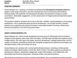 JOB POSTING - AAWAN MASKWA