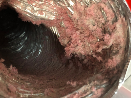 Dust inside HVAC ducts after a storm in Coachella Valley