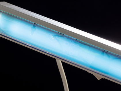 UV light installed inside a residential HVAC system to prevent mold and bacteria in a home in Palm Desert.