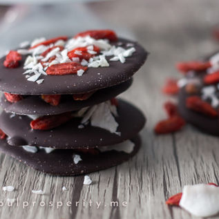 Dark Chocolate Goji Berry Coconut Bark