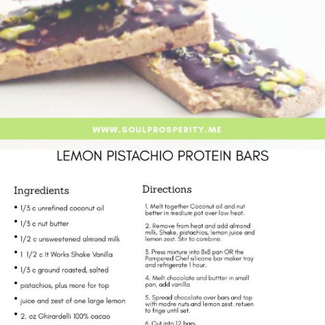 Lemon Pistachio Protein Bars