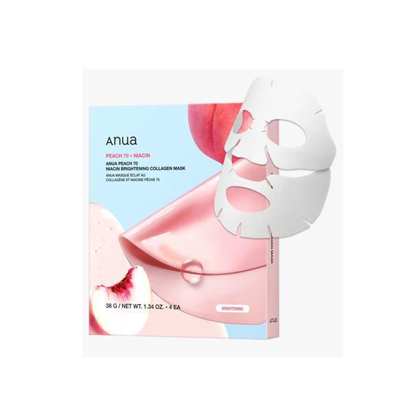 Mascarilla Facial Peach 70 + Niacin — ANUA x 38 g (Tono Durazno claro)