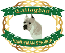 Callaghan Handyman Service logo, featuring a dog image and text