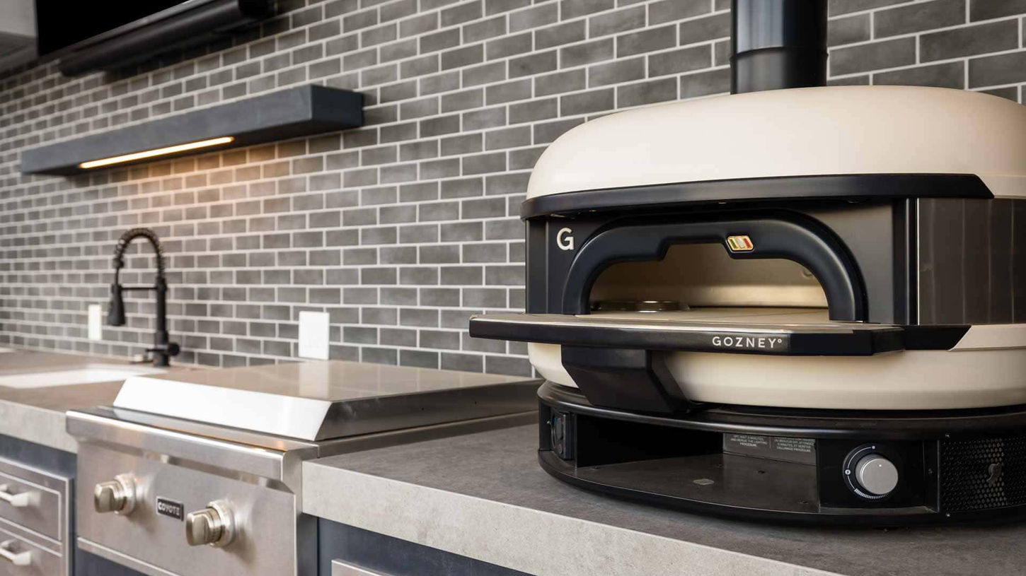 West Sacramento outdoor kitchen — built-in pizza oven detail