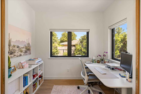 Study nook featuring built-in desk and shelving, integrated into H&H Builds’ Fair Oaks home renovation.