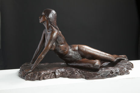 The Eternal Rebirth sculpture bust is one of seven bronze sculptures from Oceana Rain Stuart's Eternity series. Each artwork in this series represents an aspect of life that has an eternal effect on the human condition.
Dimensions (inch): 11x10x23
Medium: Cast bronze 
Limited edition 
Year: 2015
Offered with a brown patina (shown) or black. 