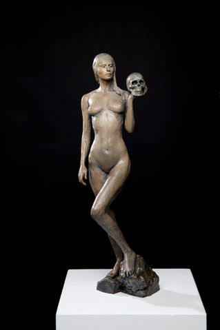 The Eternal Warrior sculpture bust is one of seven bronze sculptures from Oceana Rain Stuart's Eternity series. Each artwork in this series represents an aspect of life that has an eternal effect on the human condition.
Dimensions (inch): 18x7x7
Medium: Cast bronze 
Limited edition 
Year: 2015
