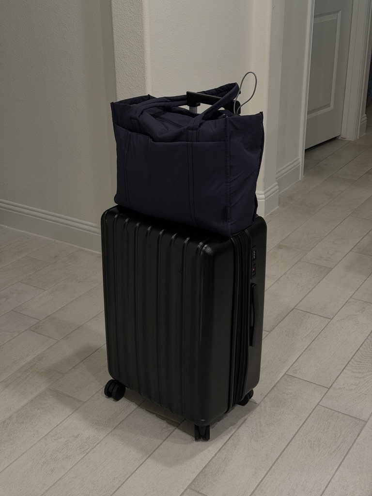 Packed up for a weekend trip to Houston.
