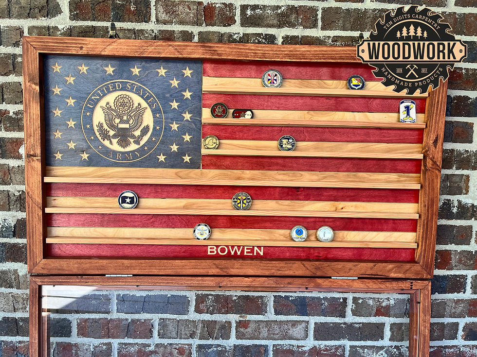 Thumbnail: XL US Flag Challenge Coin Case w/ Hinged Door