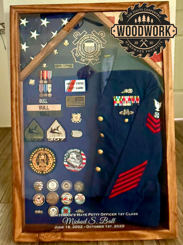 Uniform-XL Custom Shadow Box Display Case (w/ dbl flag holders)
