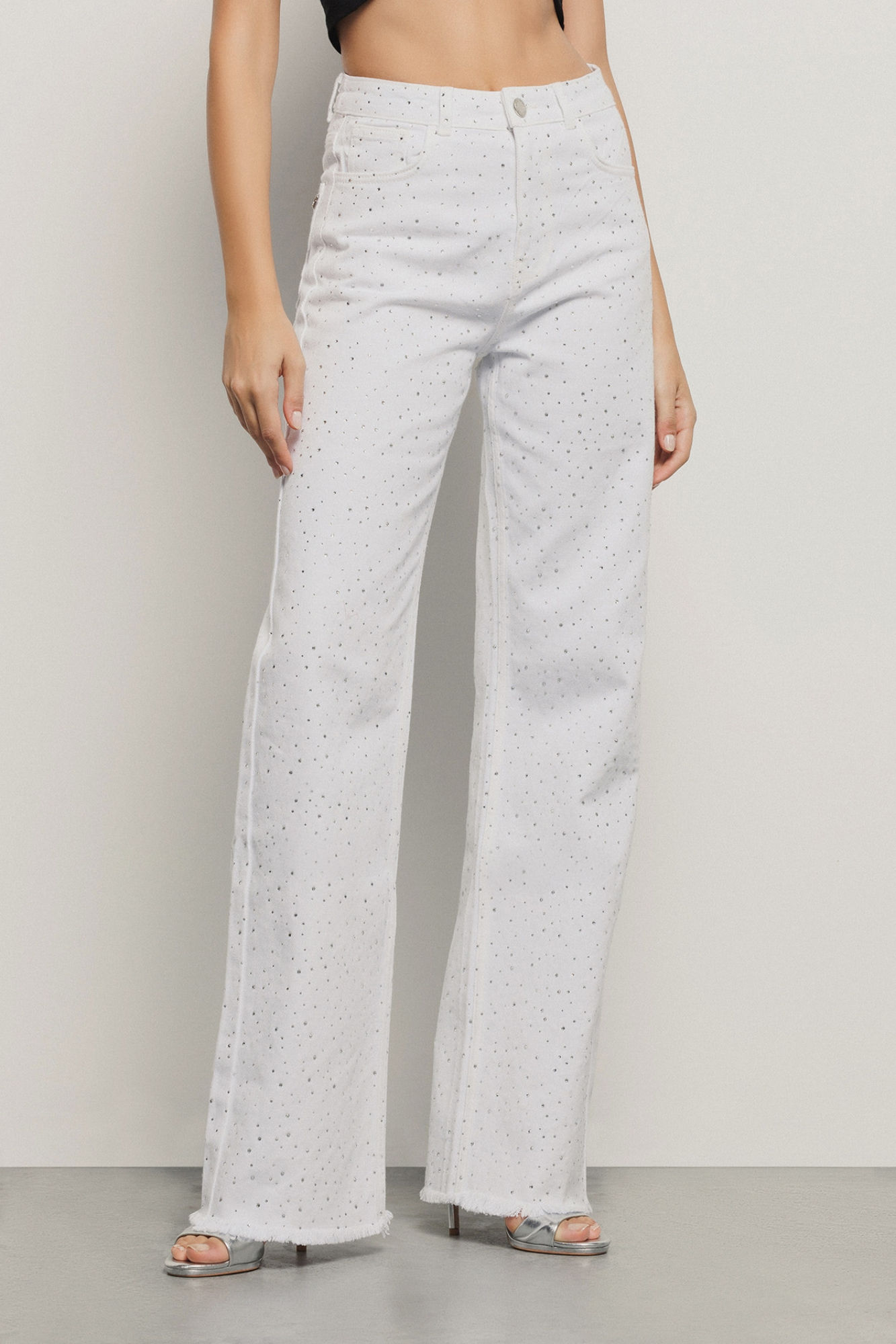 Gaëlle Paris - Pantalone Strass - Bianco
