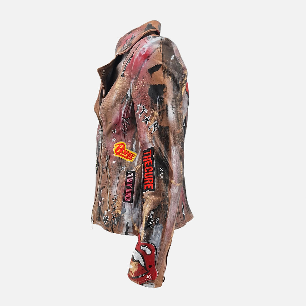 Thumbnail: Limited Edition - Giubbotto in pelle Dipinto - Tortora ♥