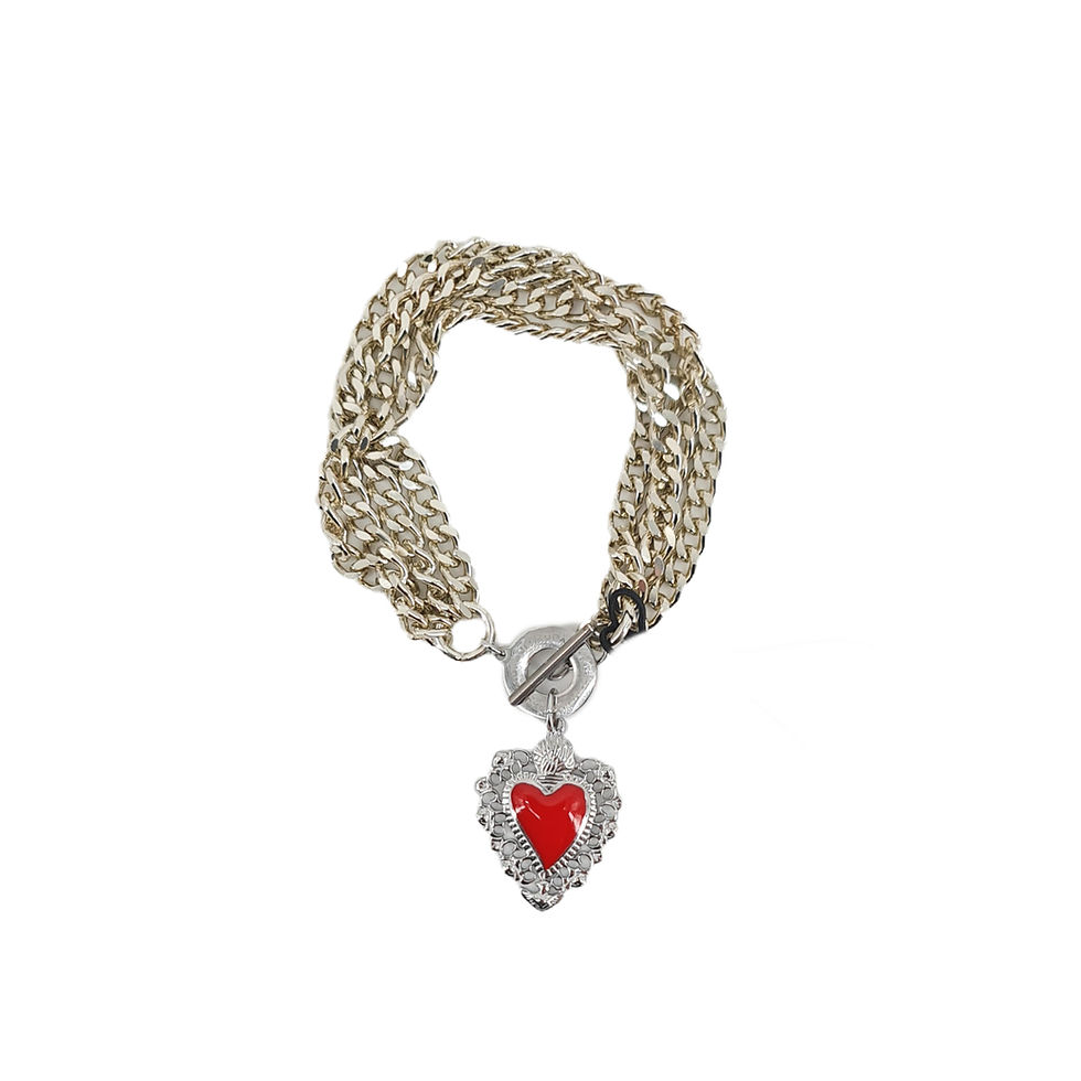 Thumbnail: Mupaji - Bracciale Cuore Sacro - Rosso ♥