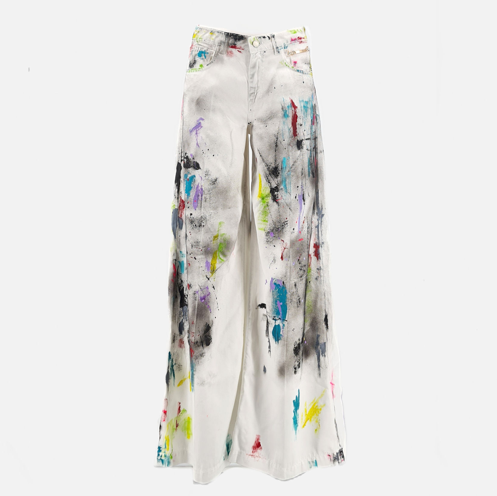 Limited Edition - Pantalone Wild Fit Dipinto - White