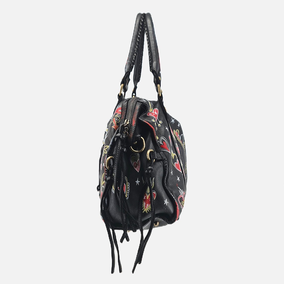 Miniatura: Limited Edition - Borsa in pelle Dipinta - Nero ♥