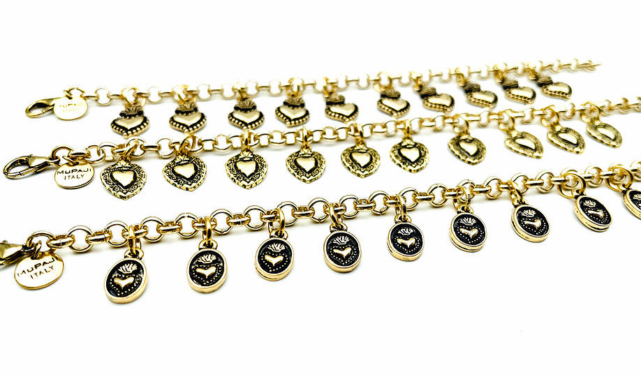 Miniatura: Mupaji - Bracciale multi cuore sacro - Gold