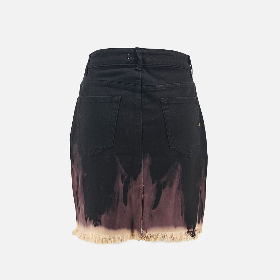 Thumbnail: Limited Edition - Gonna di jeans - Nero tie dye ♥
