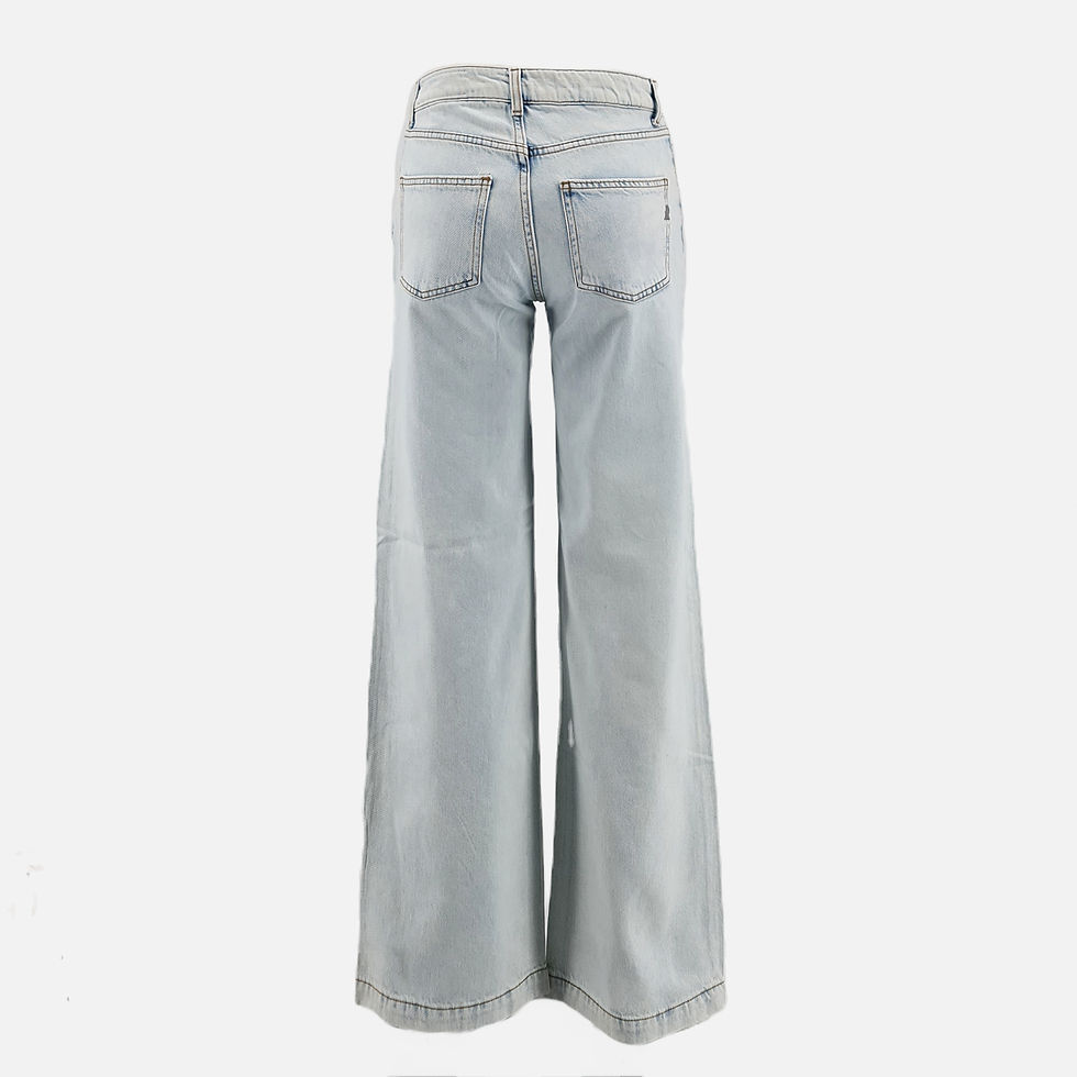 Miniatura: Relish - Jeans Straight Fit Strass animalier - Bleach Denim