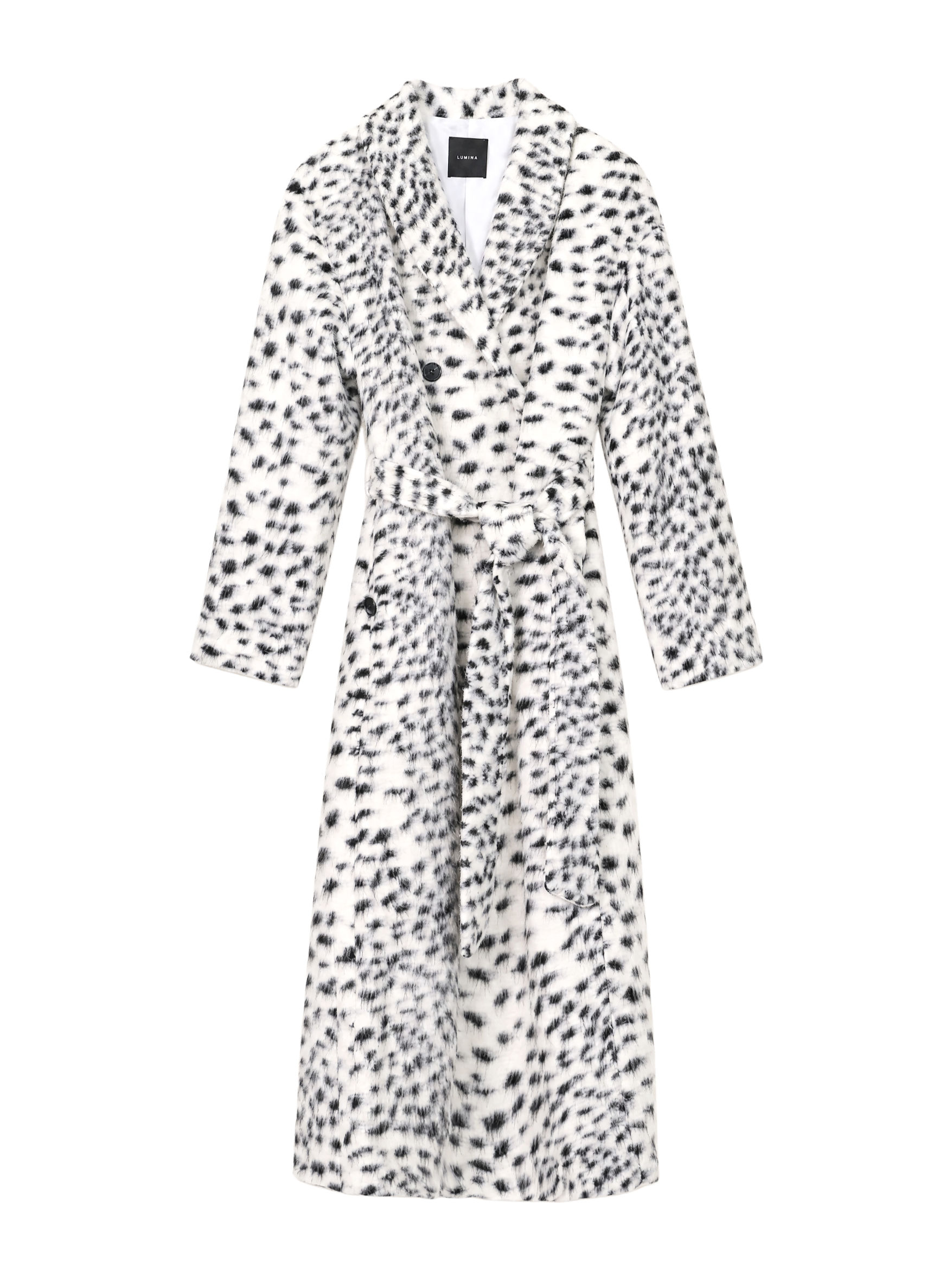 Lumina - Cappotto animalier - Panna