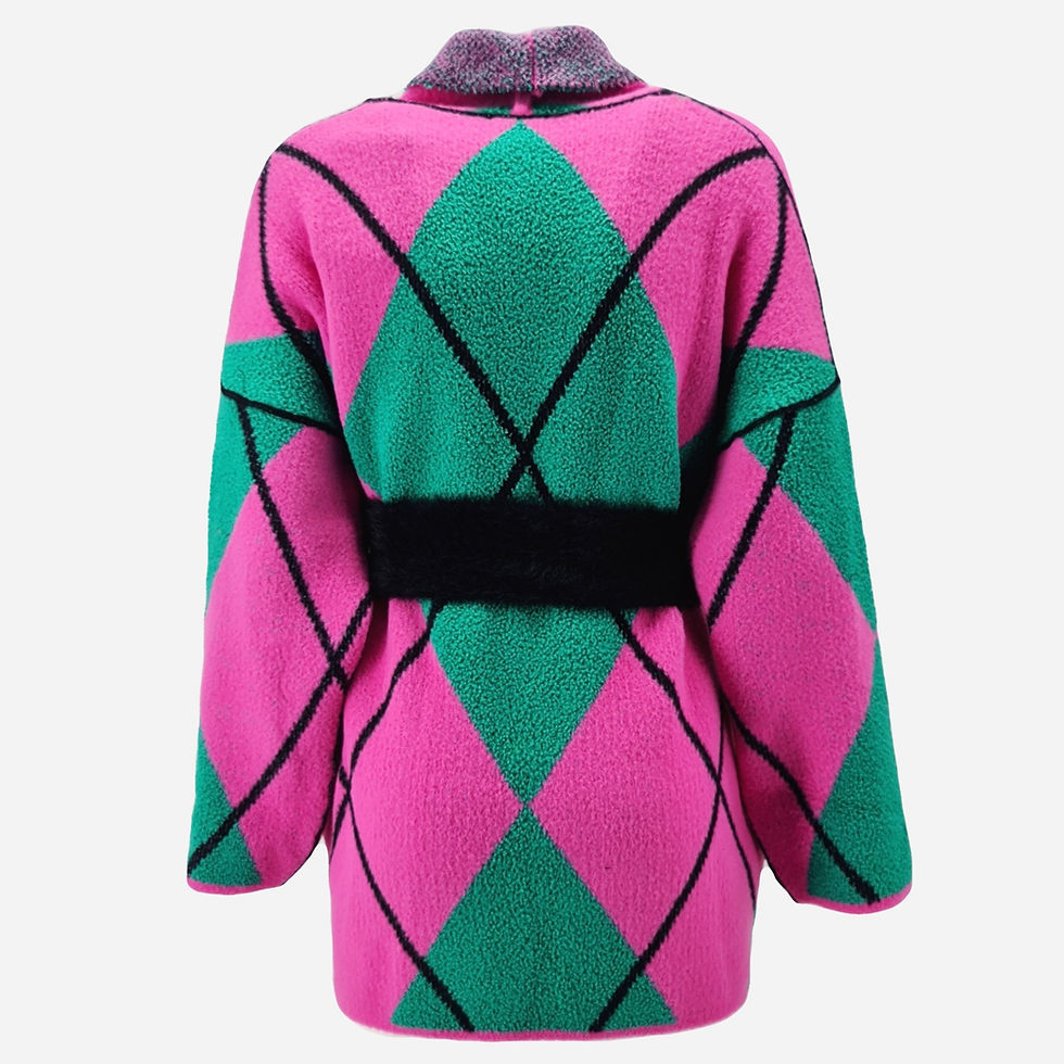 Thumbnail: Akep - Cardigan sciallato rombi - Fucsia