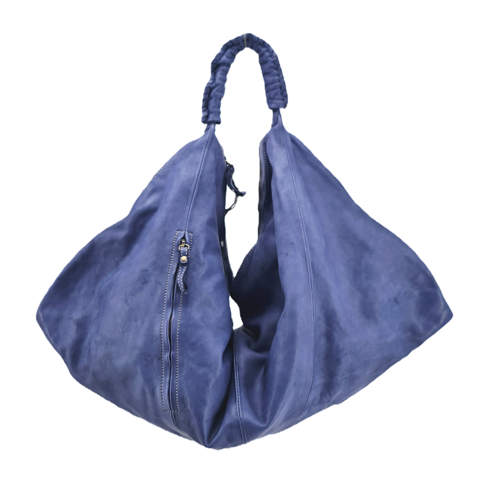 Borsa maxi in pelle - Blu Denim ♥
