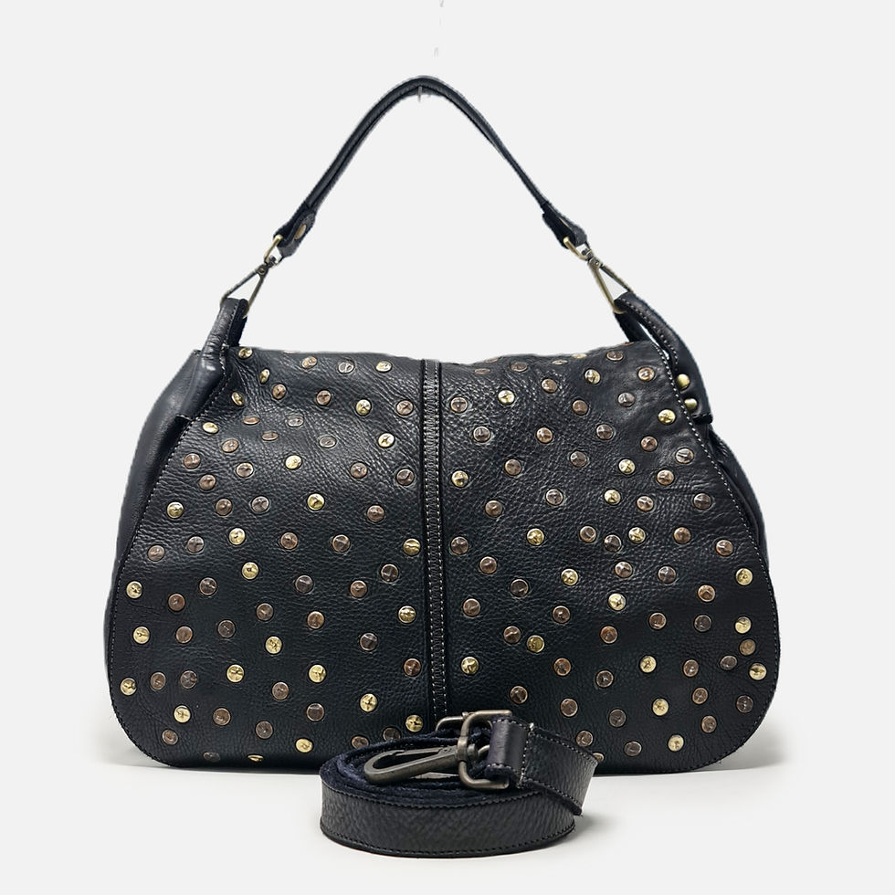Thumbnail: Borsa in pelle con Borchie - Nero ♥