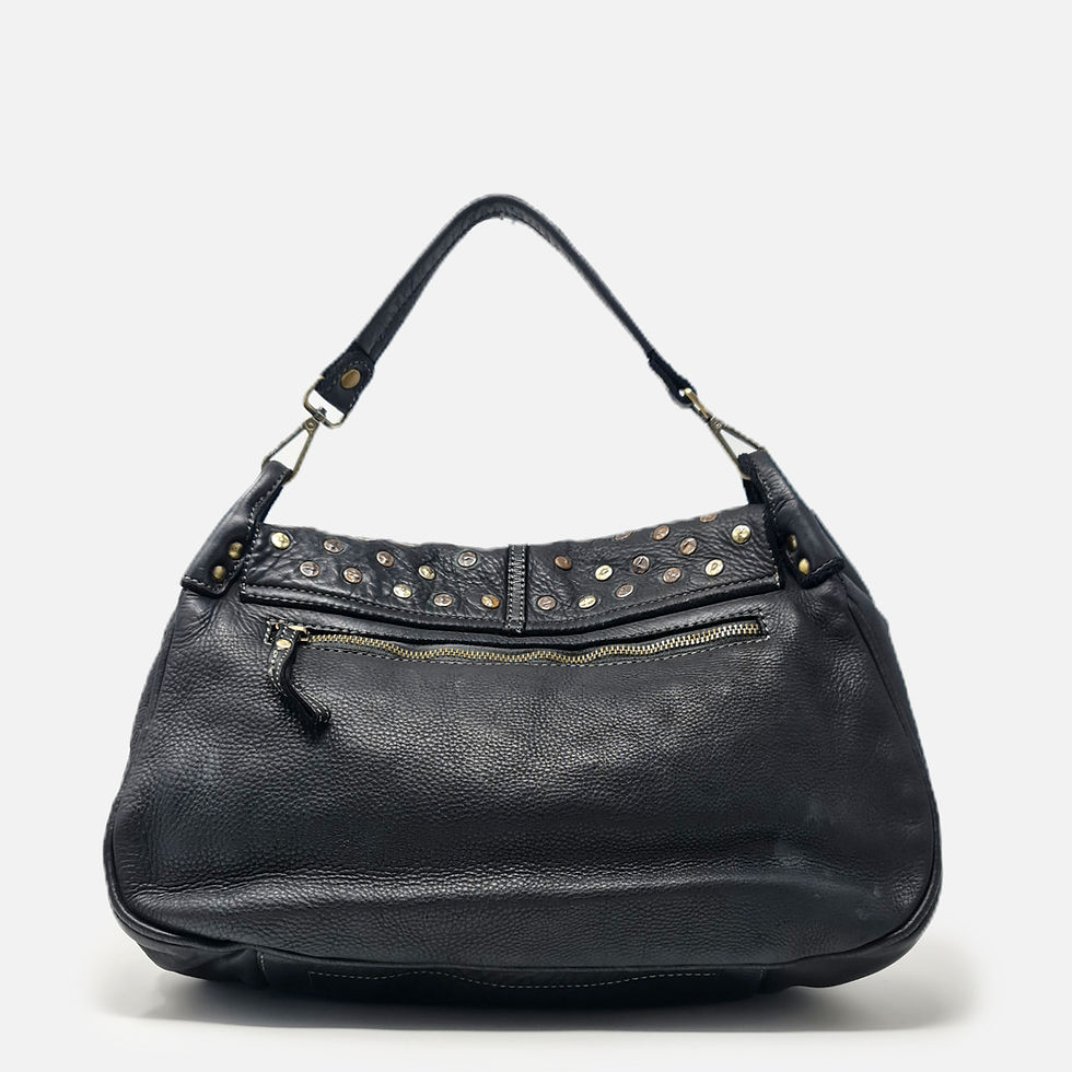 Thumbnail: Borsa in pelle con Borchie - Nero ♥